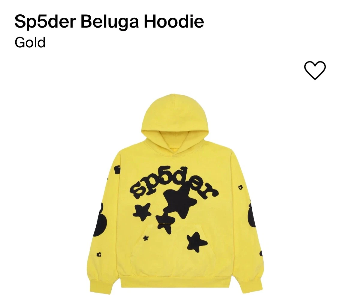 NEW Sp5der Worldwide x Young Thug Gold Sp5der Beluga Hoodie ALL