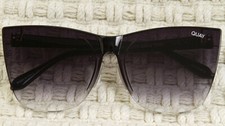 QUAY 'COME THRU' 1212 Sunglasses - Black w/1-Piece Lens - Gradient