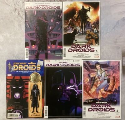 STAR WARS DARK DROIDS #5 SET OF 5 1:25 SHALVEY SCOURGE VARIANT MARVEL COMIC BA