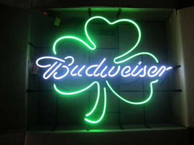 Shamrock Clover Beer Neon Light Sign 19x15 Lamp Bar Windows Wall Decor