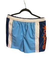 Vintage Reebok Swim Shorts Blue Large 2 Pockets Short for Sea