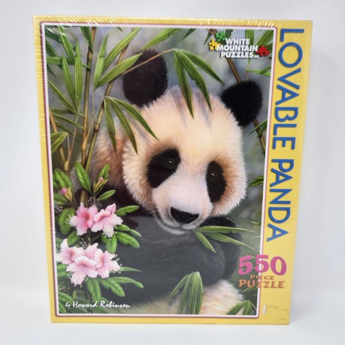 RARE White Mountain Puzzles Lovable Panda 550 Piece By Howard Robinson, Sealed