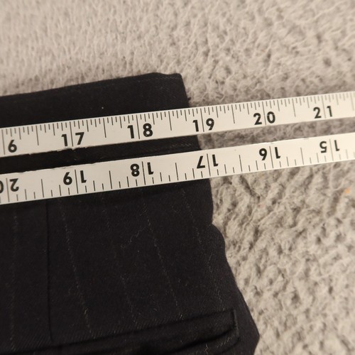 VTG Jos A Bank Suit M Blue Chalk Stripe 100% Wool Flannel Made in USA 40R 37x29 - Picture 21 of 23
