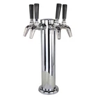3" Stainless Steel Four Quadruple Tap Draft Beer Font Tower Kegerator Home Brew