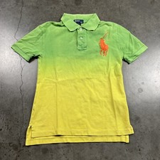 Polo Ralph Lauren Polo Shirt Youth Small Green Yellow Preppy Short Sleeve Preown