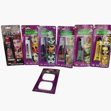 7-SET Blood,Sponge, CREAM MAKEUP White Black Brown GREEN YELL Costume Face PAINT