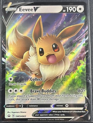ポケモンカード Eevee Wizards Promo 7.5 Pokemon Eevee V #SWSH065 Holofoil Promo Card English Kagemaru