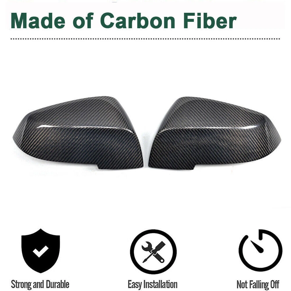 Tapas de cubierta de espejo retrovisor lateral de fibra de carbono para BMW E87 F20 F30 F35 2011-17 reemplazo Foto 4 de 4