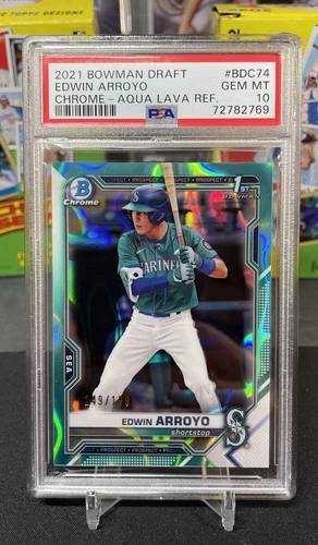 2021 Bowman Draft Chrome 1st Edwin Arroyo AQUA LAVA /199 PSA 10 Gem Mint BDC74