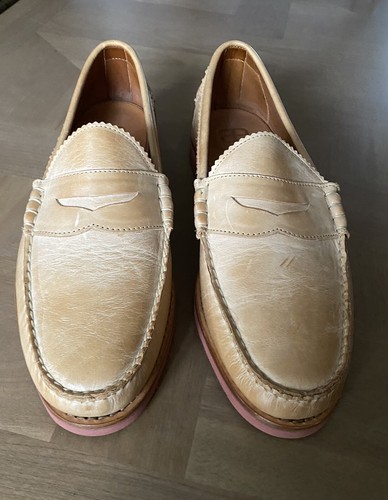 Allen Edmonds Leather Dress Loafers Slip on US 11 D Tan Hand Made - 第 1/11 張圖片