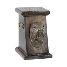 Soft-Coated Wheaten Terrier Wooden Urn With Dog Art