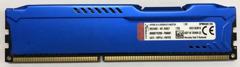 Kingston HYPERX 4GB 1x4GB 1333MHZ HX313C9F/4 DIMM CL9 GAMING RAM 240pin PC - Image 2 of 3