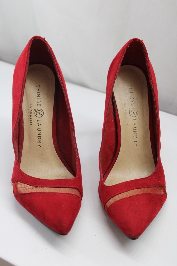 CHINESE LAUNDRY LADIES RED SPIKE STILETTO HEELS SHOES PARTY DRESS PUMPS 7M