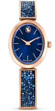 Swarovski Oval watch Swiss Made, Crystal bracelet, Blue, Rose gold-tone 5656822