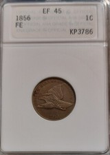 ✰ 1856 Flying Eagle 1c Cent XF45 ANACS ANA Early GENIE LAMP Mini Slab LOOKS AU ✰