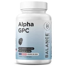 Alpha GPC Choline Supplement 600mg – 120 Vegetable Capsules