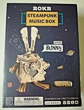Steampunk Bunny Rabbit Music Box Rokr AM481 Laser Cut 116 Pieces Sealed NIB