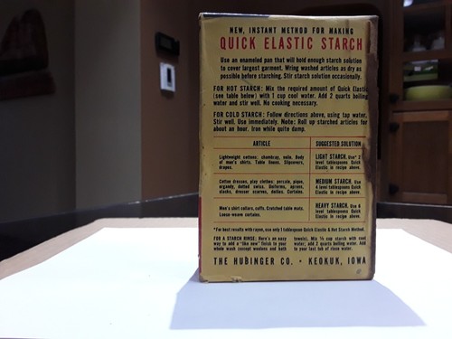 Vintage Advertising Box Quick Elastic Starch Unopened Full Movie Prop Laundry - Picture 2 of 6