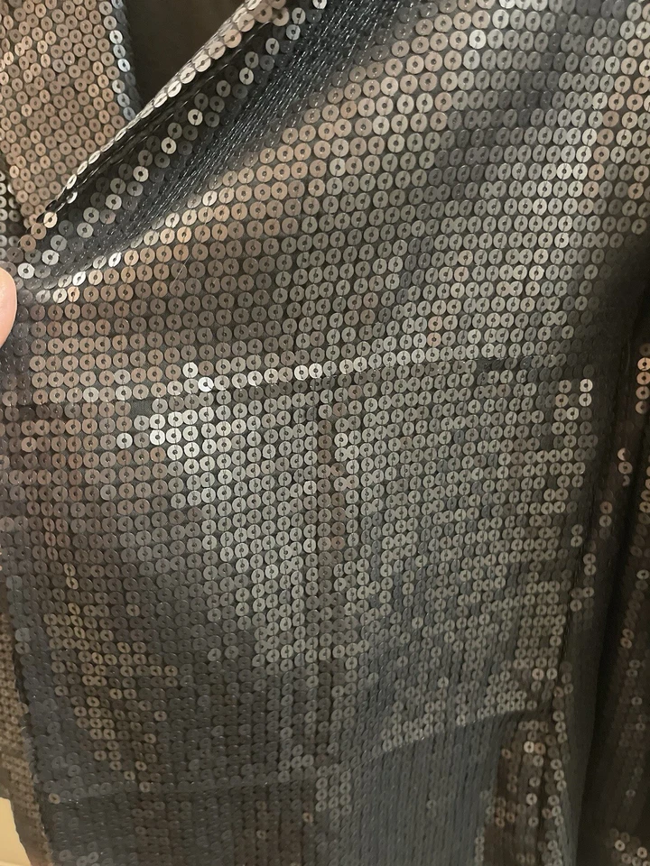 Vintage Rocawear Women's XS Black Sequin Blazer Open Front - Image 3 of 4