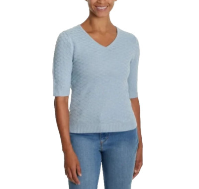 Ella Moss Ladies Elbow Sleeve Sweater, Blue, XL