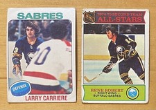 1975-76 Topps Hockey Buffalo Sabres Lot Larry Carriere/Rene Robert Low Grade