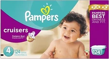 Pampers Cruisers Disposable Diapers Size 4, Economy, Green, 124 Count