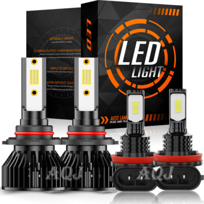 For 2011-2014 Chrysler 300 Led Headlight Hi/Lo+Fog light Combo Bulbs 4pcs white