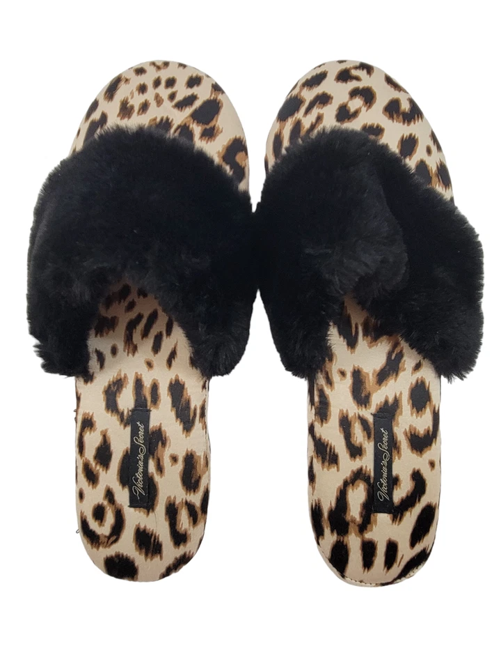Zapatillas sin cordones Victoria’s Secret con estampado de leopardo satinado piel sintética talla grande Foto 2 de 4