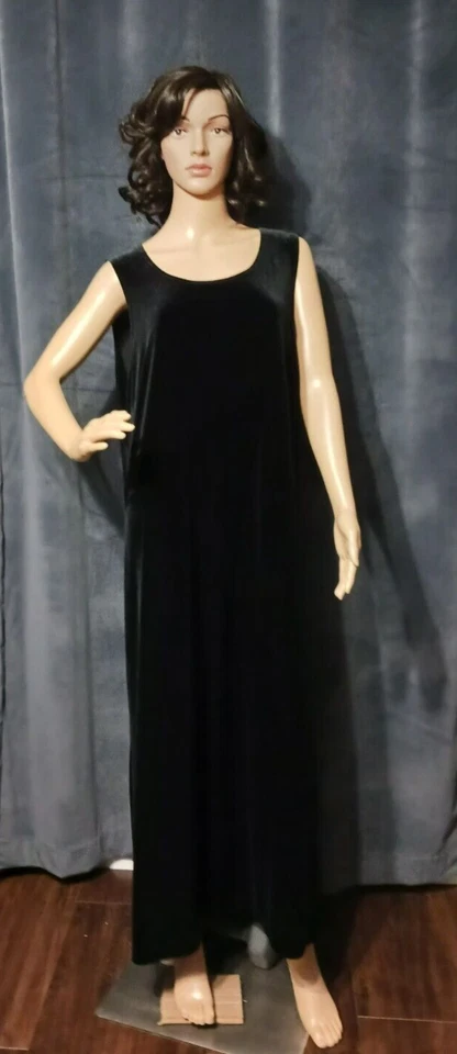 VTG Ronni Nicole II by Ouida Jacket Dress Woman 22 Black Burgundy Velour Soft - Image 2 of 4