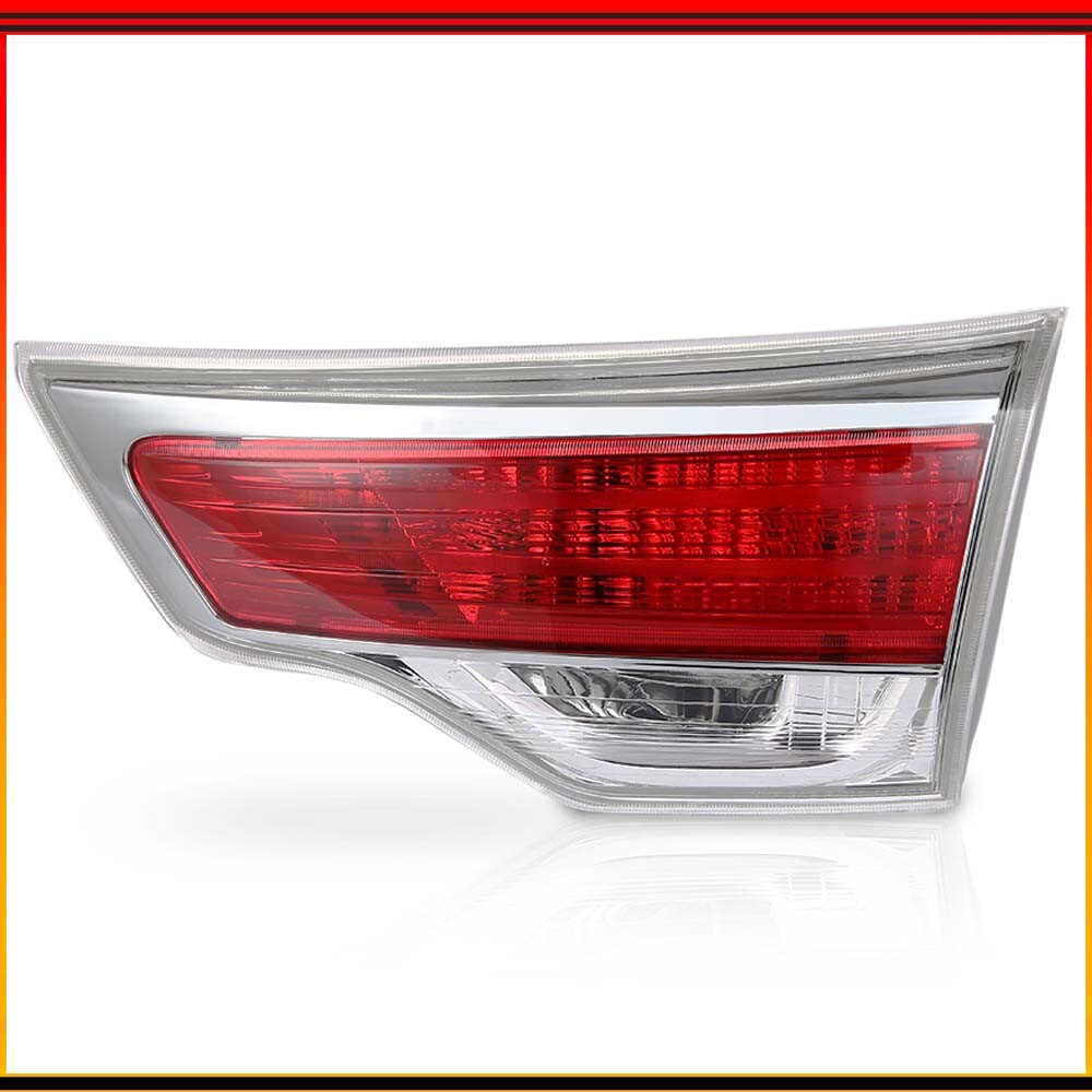 KARPAL Inner Tail Light Assembly For 2014-2016 Toyota Highlander – Right Side, Rear Brake Lamp (Chrome/Red)