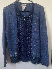 Vintage Napa Valley Petite Zip Up Cardigan Size M-Very Nice!