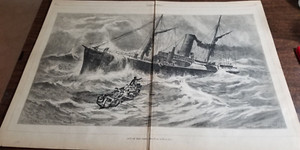 [#1827] " Out of the Deep"-Harper's Weekly(1880) Double Spread 