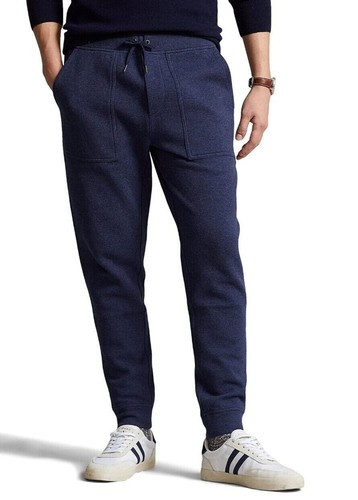 $138 Polo Ralph Lauren Doble Punto Bordado-pony Pista Jogger Pantalones, Azul Marino, XL - Imagen 2 de 4