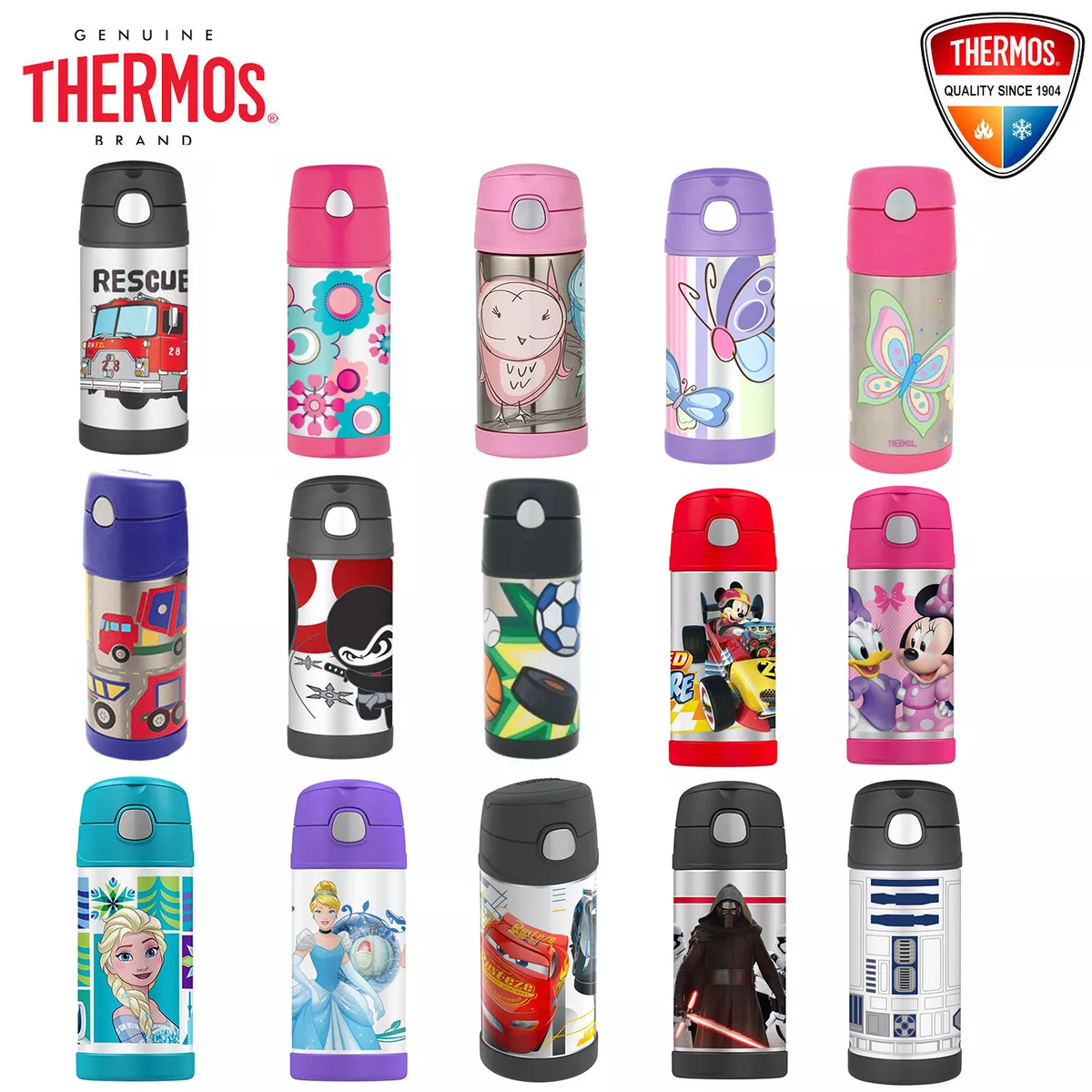 THERMOS Funtainer Kid Stainless Vacuum Flask Insulated Hydration Bottle  355ml