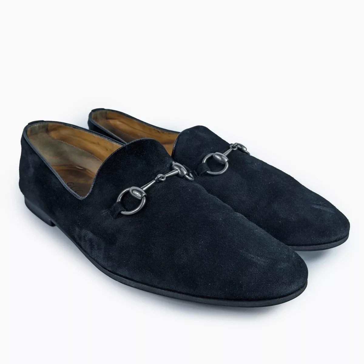 GUCCI men's black horsebit suede loafers | Size 6.5/US 8.5 (27 cm/10.6 in)