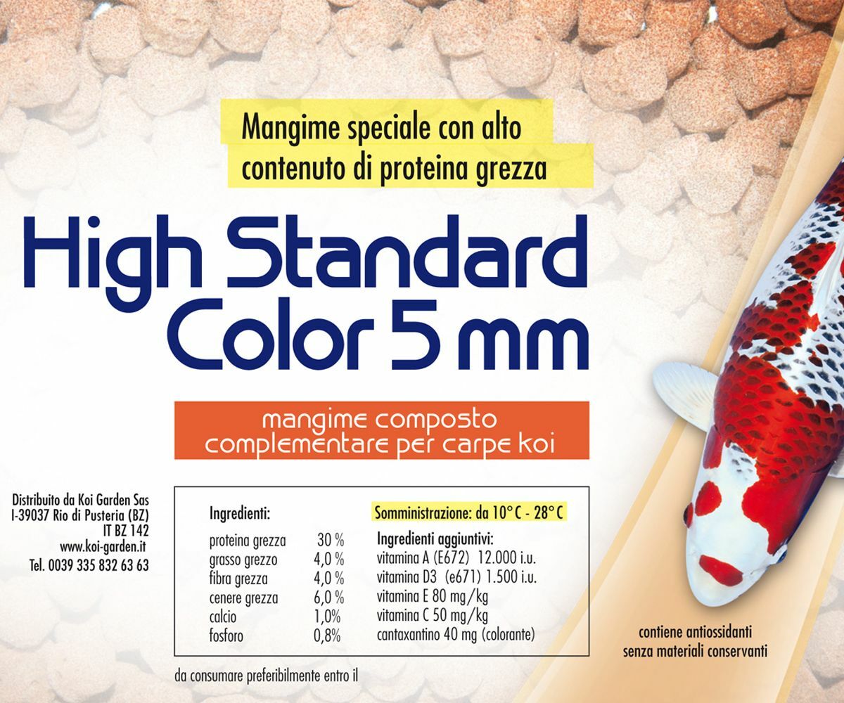 Mangime per Koi e pesci da laghetto High Standard Color 5 mm - 10 kg gallegiante