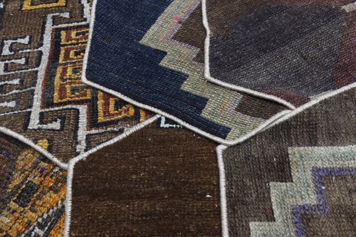 6 pieces turkish table mat, natural wool carpet place mat, 16x16 tableware No 19 - Picture 4 of 5