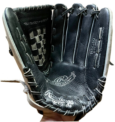 RAWLINGS RBG40 BASEBALL GLOVE 13.5 inch BLACK GRAY RHT LHC | eBay