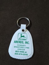 Vintage Keychain John Deere Arend's Kewanee Bradford Illinois Tractor