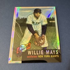 Topps Refractor Willie Mays #244 New York Giants Baseball Card