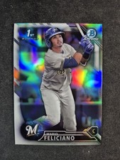 2016 Bowman 1st Draft Chrome Mario Feliciano Milwaukee Brewers Refractor