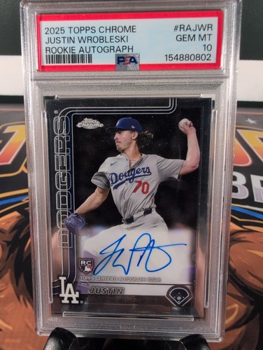 2025 Topps Chrome - RC Autograph Justin Wrobleski #RA-JWR PSA 10 