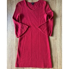 Talbots Petites Pure Merino Wool Red Sweater Dress Size Small Petite