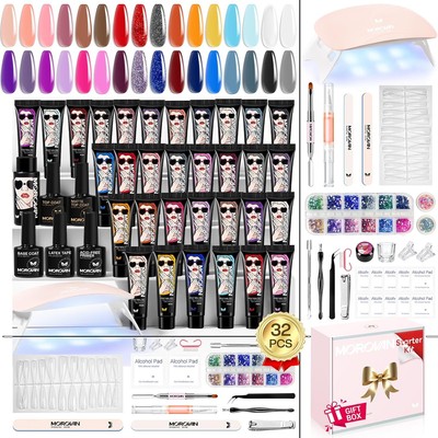 Morovan Poly Gel Nail Kit for Pretty Gift: Extension Multicolor 
