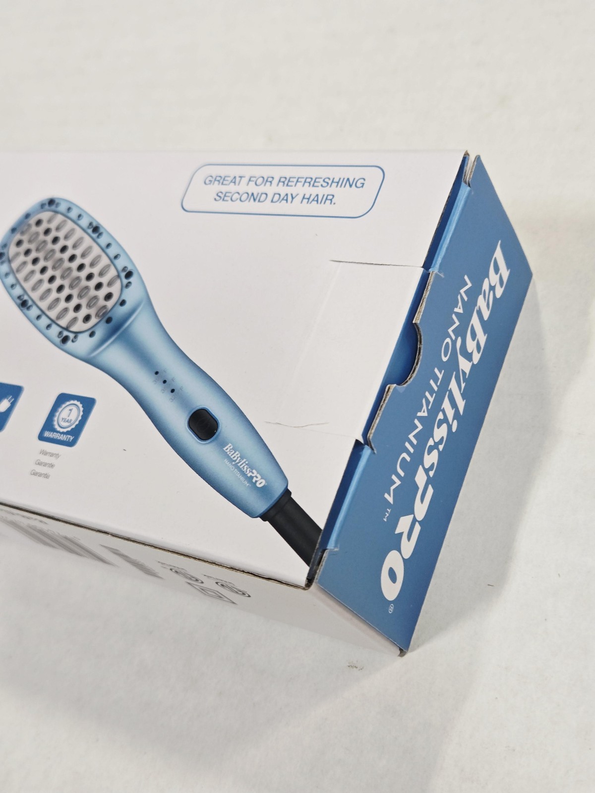 BaBylissPRO Nano Titanium Compact Thermal Paddle Brush 3 Heat Settings New Hair
