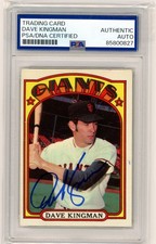 1972 Topps #147 Dave Kingman Rookie RC Signed AUTO PSA DNA Authentic Slab Giants