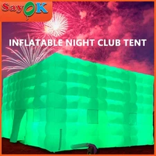 Inflatable Night Club 26.25 x 26.25 x16.5 FT Blow up Party Tent with Lights USA