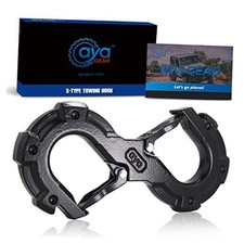 S-Shape Integrated Winch Shackles with 33,000 lbs Break Strength. Black