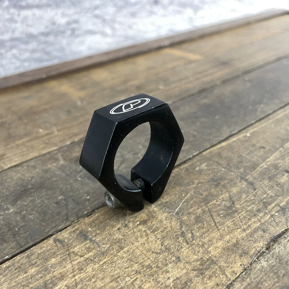 Abrazadera de tija de sillín BMX POwerlite 28,6 mm carpeta de poste OG Mid School 90s 00s negra Foto 3 de 4