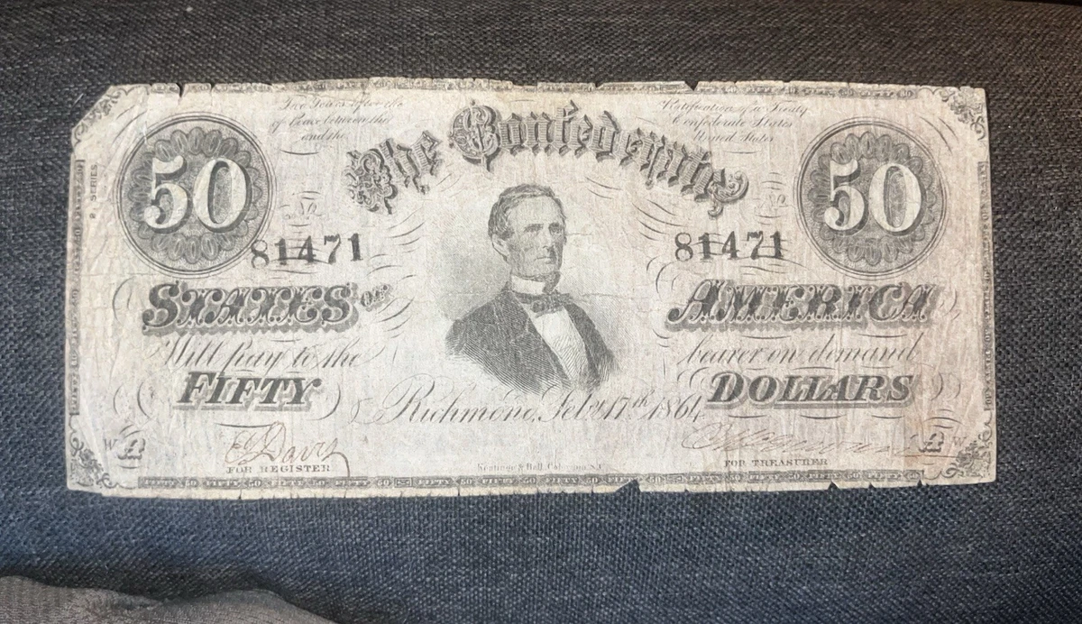 Circulated $50 US Confederate Currency for sale | eBay